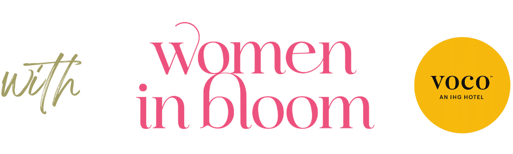 Women in bloom logo with text transparent background